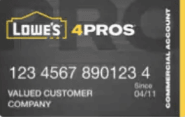 Lowes 4Pro credit card